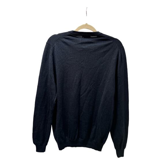 Joseph Abboud Extra Fine Merino Wool V Neck Long Sleeve Navy Sweater Men's L - Picture 3 of 7